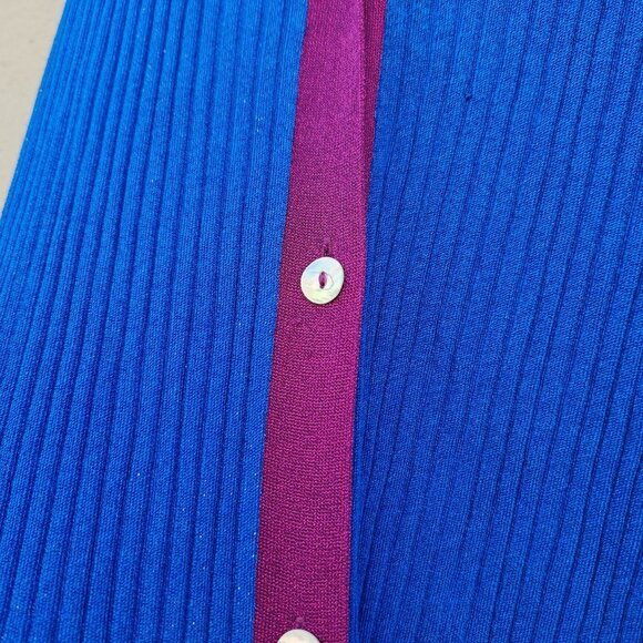 ZARA Cobalt Metallic Ribbed Cardigan Dress - Picture 5 of 8